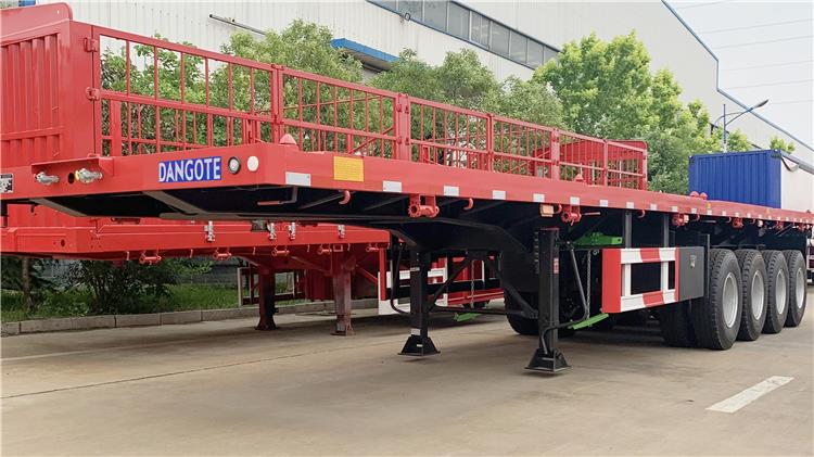Dangote 4 Axle Flat Bed Trailer Price | Semi Truck Flatbed Trailer for Sale