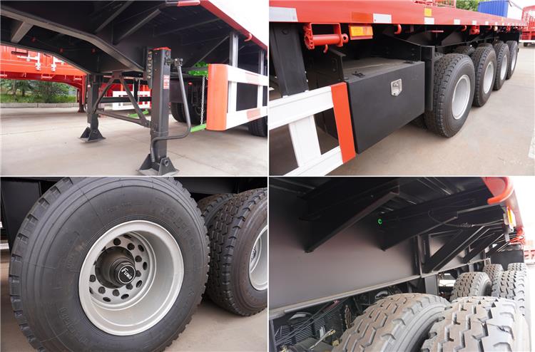Dangote 4 Axle Flat Bed Trailer Price | Semi Truck Flatbed Trailer for Sale