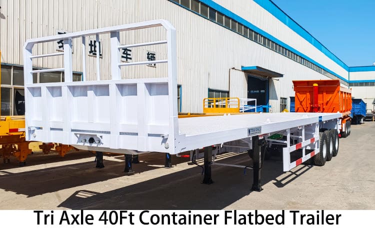 Dangote Trailer Tri Axle 40Ft Container Flatbed Trailer for Sale