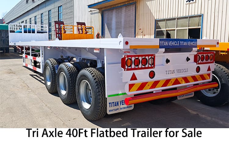 Dangote Trailer Tri Axle 40Ft Container Flatbed Trailer for Sale