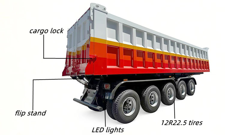 Tipper Semi Trailer Price-5 Axle Heavy Duty
